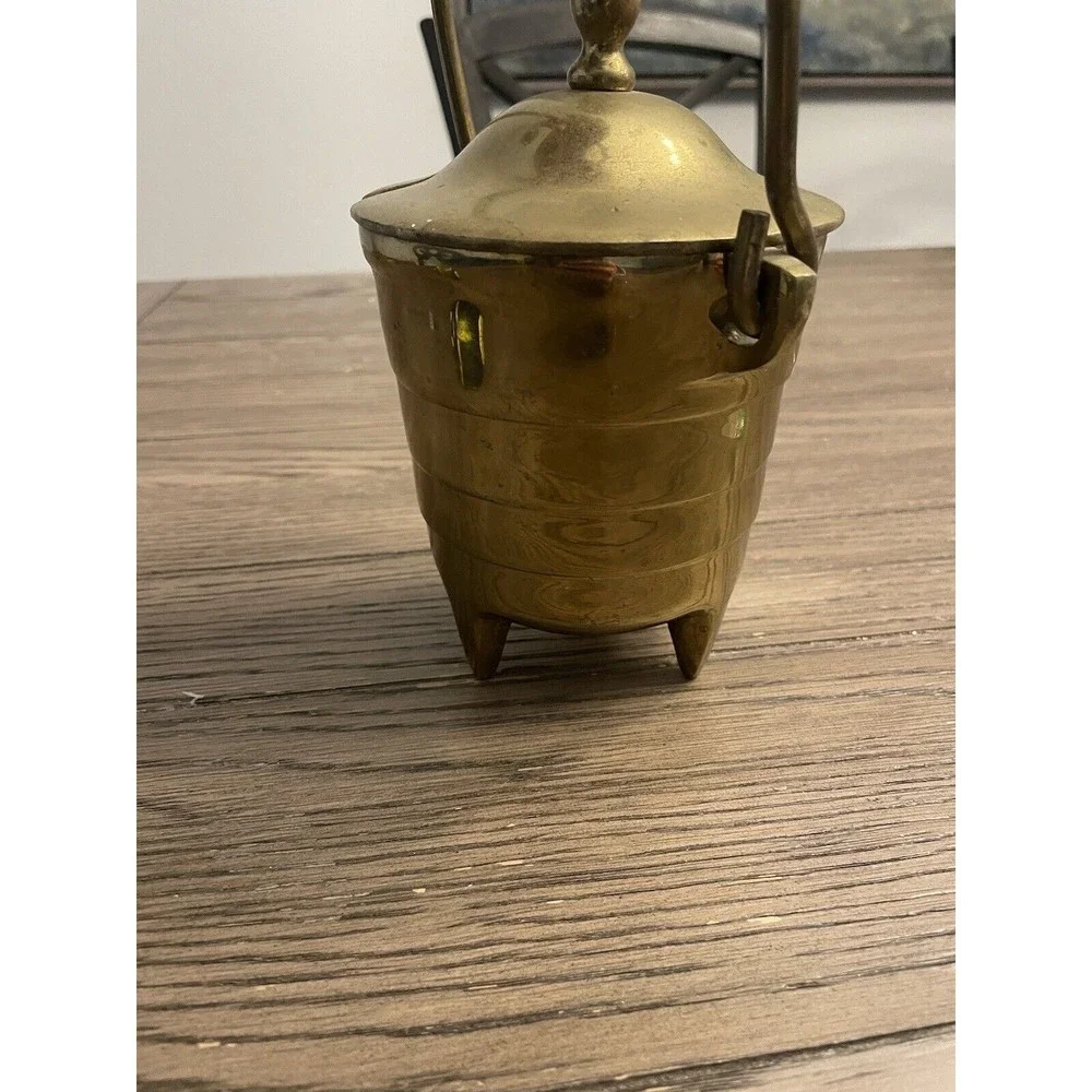 Vintage Heavy Solid Brass FireStarter Kerosene Smudge Pot